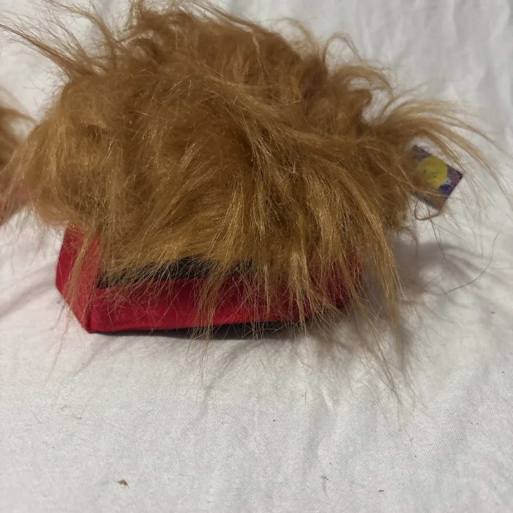 Lot Of 2 President Donald TRUMP Red Trumpy Visor Hat w/Gold Hair Golf Cap Wig
